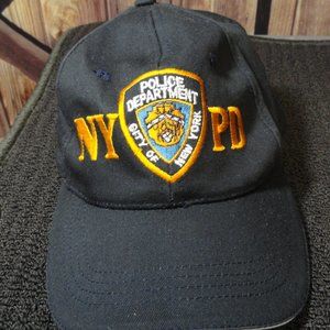 NYPD embroidered city Logo Patch Ball cap~EUC~Hook loop back~Police~NYPD